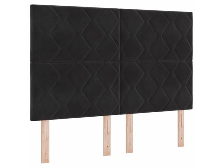 Makastle Kopfteil Schwarz Samt 144 x 128 cm Höhenverstellbar 118/128 cm