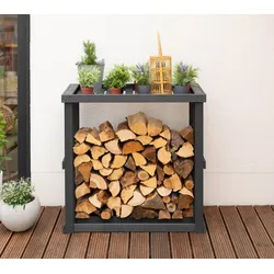 Westmann Holz Kaminholzregal Harald | Anthrazit | 52x108x106 cm | Farbe - Anthrazit