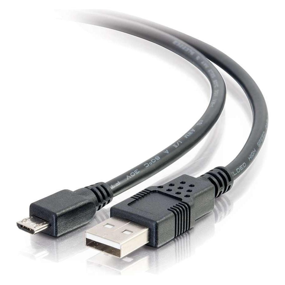 C2G 2 m (6.6ft) USB 2.0 A zu Micro-B-Kabel M/M - Schwarz (2m) (2 m, USB 2.0) (27365)