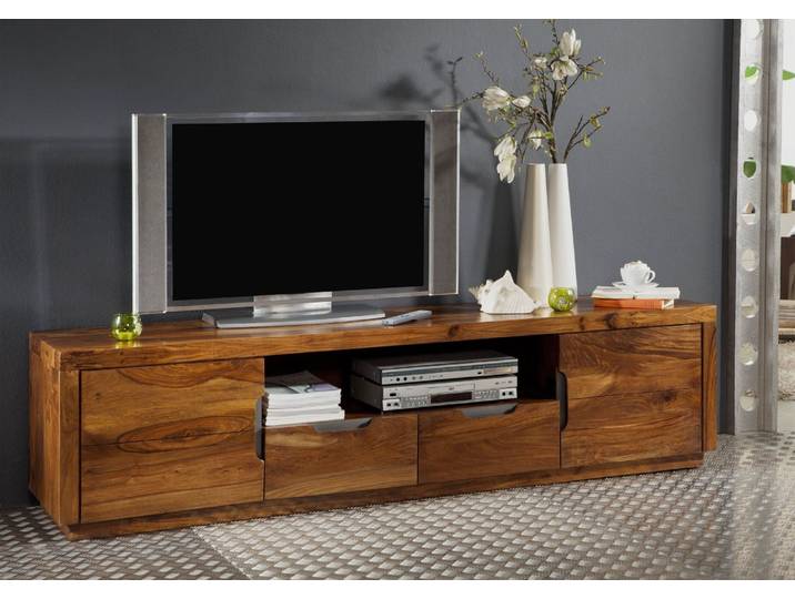 TV-Board Sheesham 200x45x50 walnuss lackiert DUKE #123