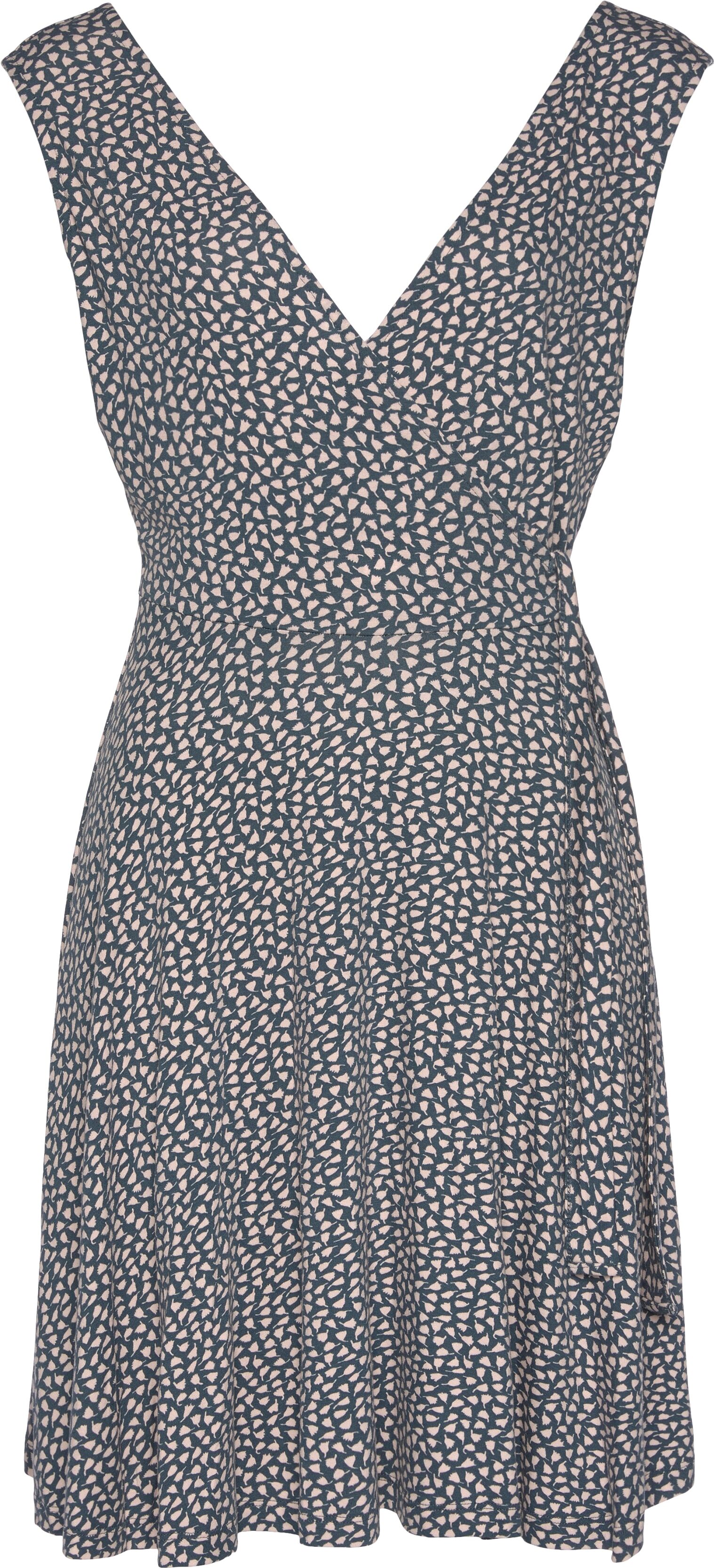 Strandkleid S.OLIVER "mit zartem Blumenprint und Bindeband", Damen, Gr. 34, N-Gr, bunt (anthrazit, rosa, bedruckt), Jersey, Obermaterial: 95% Viskose, 5% Elasthan, bedruckt, figurumspielend kniefrei, V-Ausschnitt, Kleider Strandkleid, Jerseykleid in Wicke