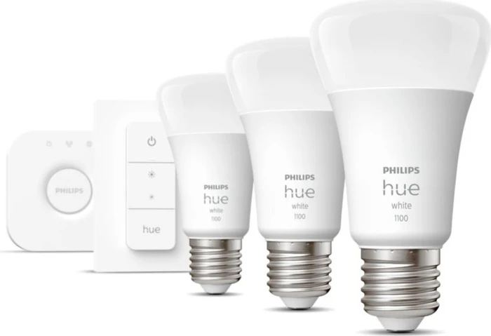 Philips Hue White 9.5W 1100 E27 Starter Kit, 3 Stk