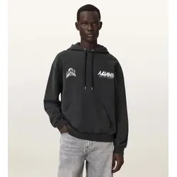 ALL SAINTS für Herren. M001NF Kapuzenpullover Chromium schwarz (M), Lässig, Baumwolle, Langarm
