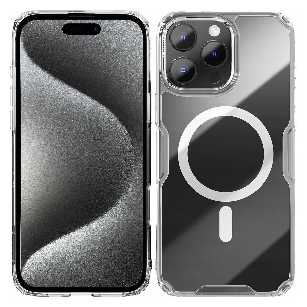 Nillkin Nature Pro Magnetic Case with MagSafe for iPhone 16 Pro - Transparent&White (Apple iPhone 16 Pro) (Nature TPU Pro Magnetic Case AP iPhone16 Pro White)