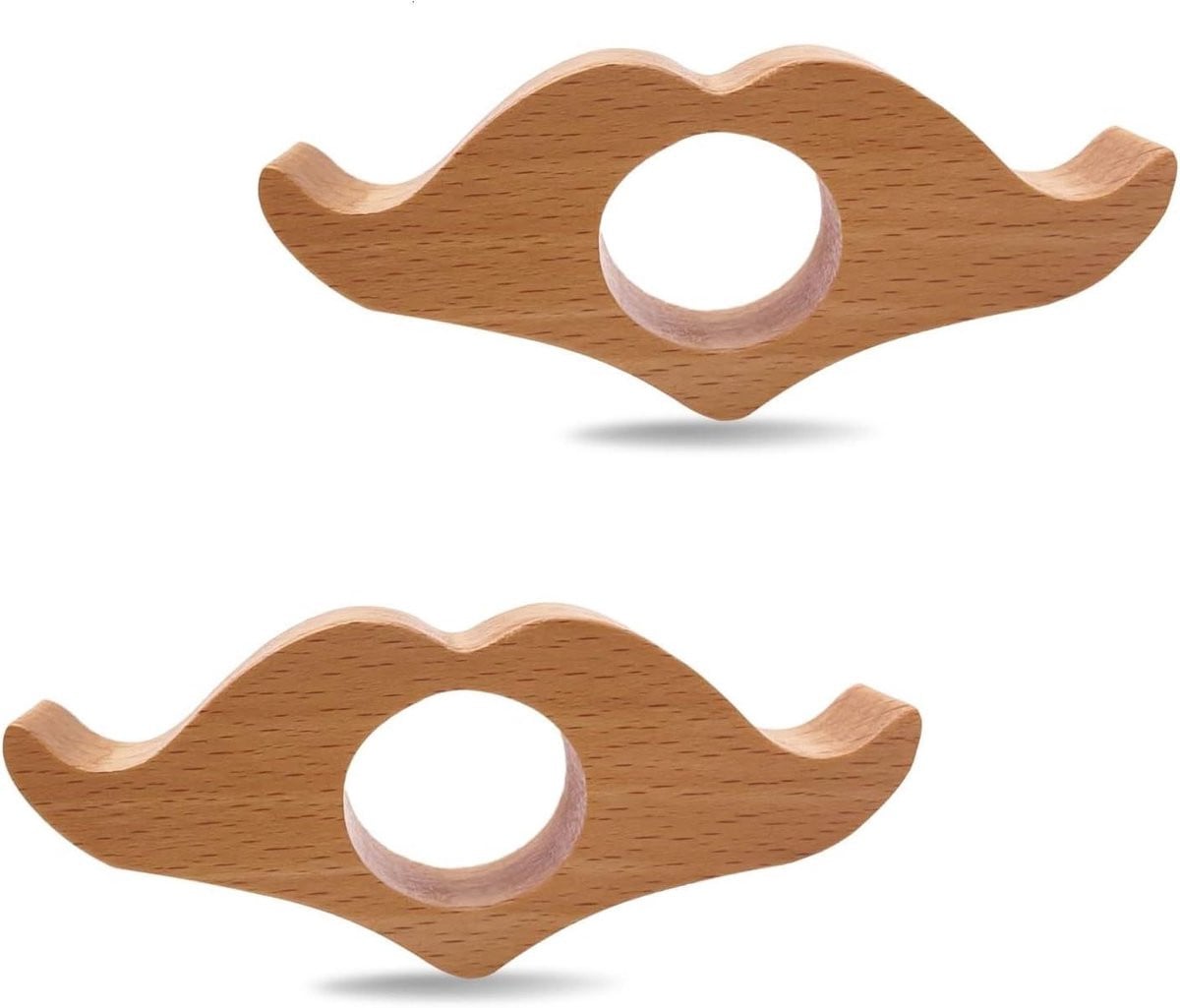Allecto Plus Houten Boekensteunen Set van 2 - Natuurlijk Hout