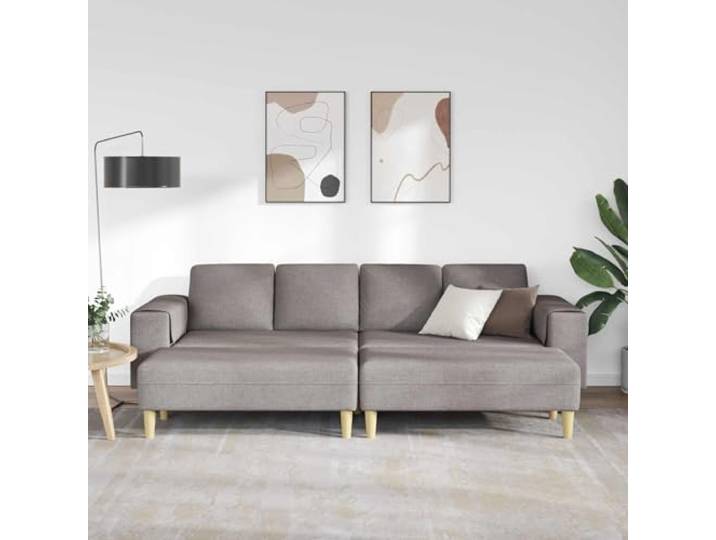 KTHLBRH Sofa mit Sitzsack, Taupe, 3-teilig, Polyester Komfortabler Schaumstoff, braune Beine, ergonomische Armlehnen, 4-Sitzer, 440 kg