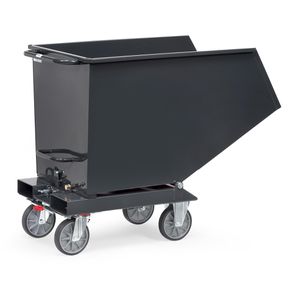 Fetra Kippbehälter Muldenkipper 4702, für Stapler, 0,45 m³, anthrazit, 750 kg, mit Rollen