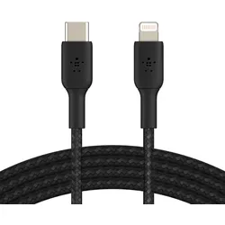 Belkin BoostCharge geflochtenes 1 m USB-C/Lighting Kabel, schwarz