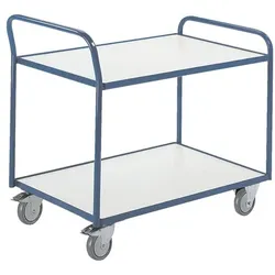 ROLLCART Tischwagen mit 2 Etagen ESD blau, 91x93x50 cm