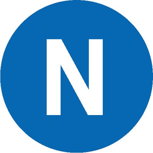 SafetyMarking 30.1519 Etiketten N (Neutralleiter) Folie selbstklebend (Ø) 16mm 16mm EN 60454 40St.
