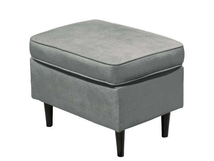 Pouf 63 x 43 x 42cm Gris Microfibre Salvo: Gris