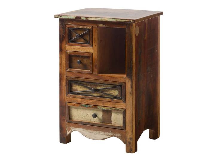 Kommode Altholz 55x40x80 mehrfarbig lackiert NATURE OF SPIRIT #128