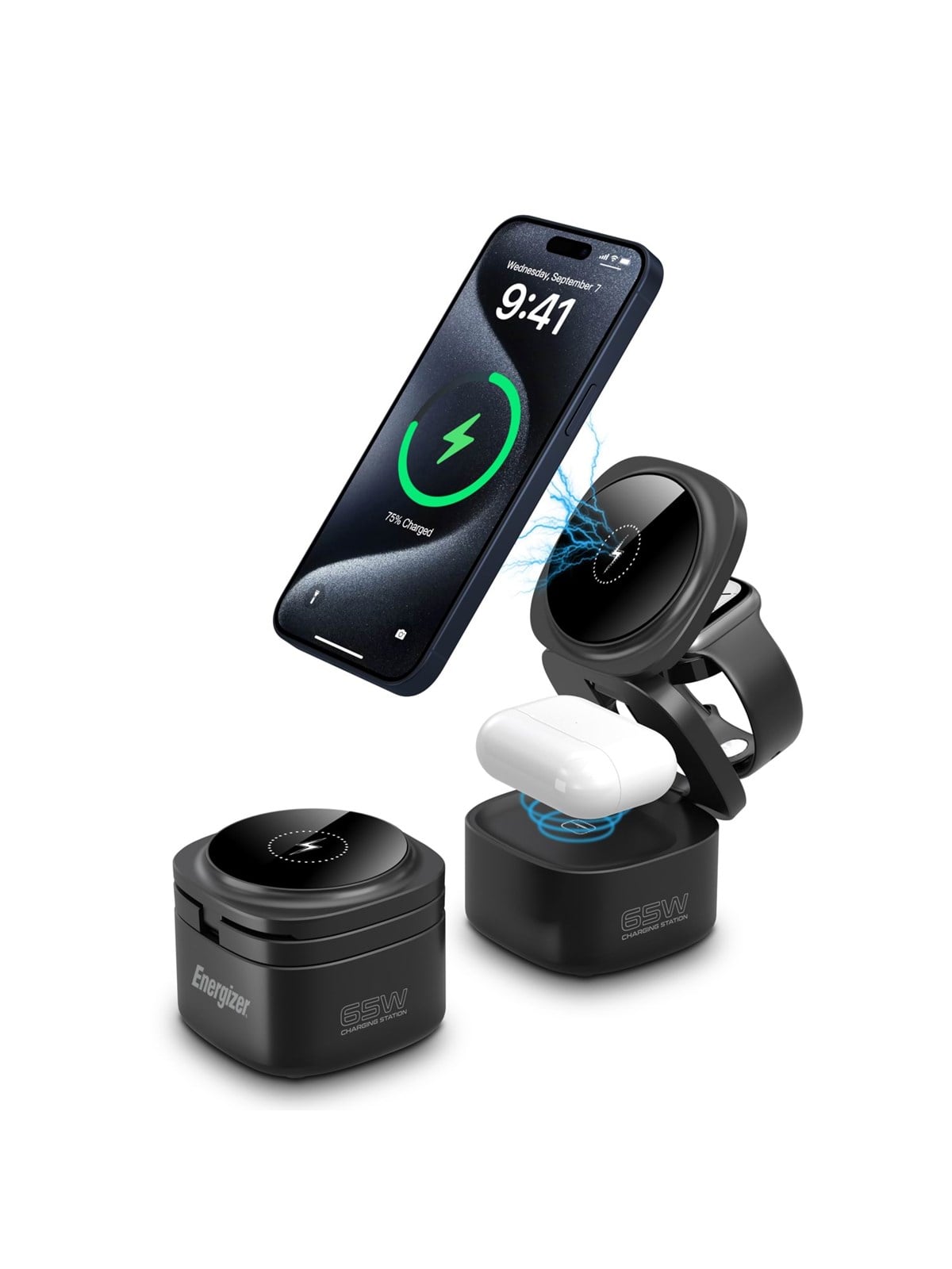 Energizer 3-In-1 Kabellose Ladestation - 65W - USB-C PD