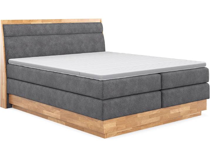 Boxspringbett SWISS HOME STYLE ONYX dunkelgrau 160x200cm weich