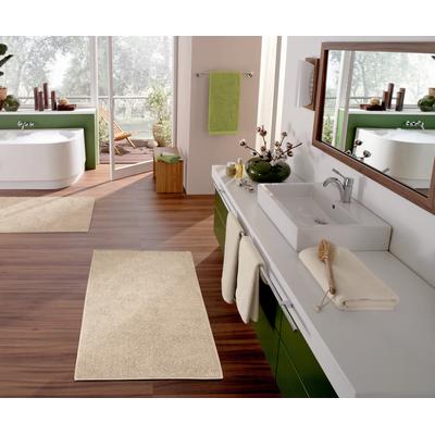 Badematte KLEINE WOLKE "Chrissy, Badvorleger, Badezimmer Teppich", beige (natur), H:10mm, Baumwolle, Badematten, Badematte, Badteppich, Uni Farben