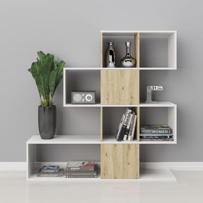 Regal INOSIGN "Staccato", weiß (weiß eichefarben), B:132cm H:132cm T:31cm, Holzwerkstoff, Regale, Regal, Raumteiler
