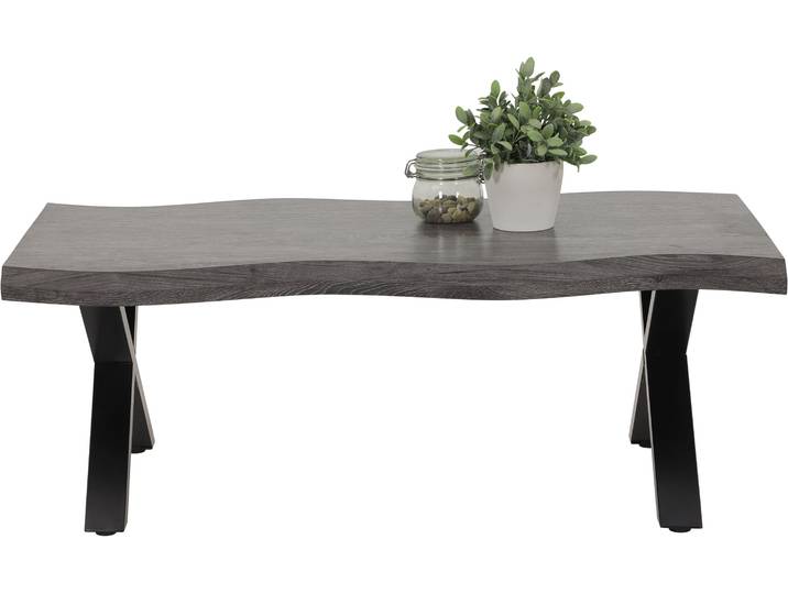 Couchtisch HELA GERD , grau (grau, schwarz, schwarz, grau), B:110cm H:42cm T:60cm, Tische, Couchtisch, Baumkantenoptik, Breite 110 cm
