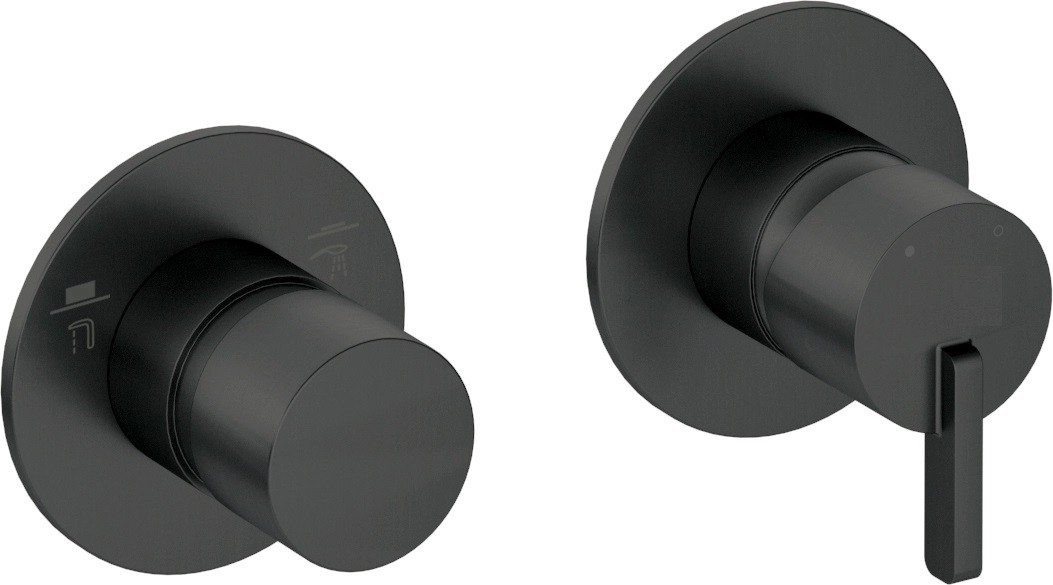 Neuesbad Serie 600 Wannenarmatur Unterputz, mit Umstellung, Oberfläche: schwarz matt NB1BQS_N46P1