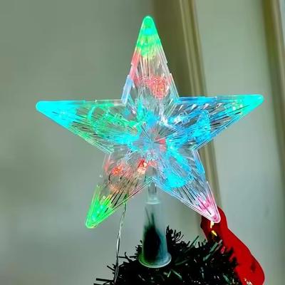 Fusion Finds Glowing Christmas Decoration, Glitter Star Tree Topper, Shining Ornaments For Home Decor, Navidad, New Year color Light 19cm