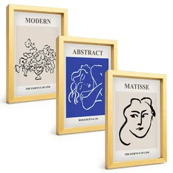 BILDER SET 3er Set - 20x30 cm Goldrahmen - Matisses moderne Plakate