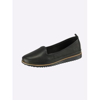 Slipper ANDREA CONTI, Damen, Gr. 39, schwarz, Glattleder, Leder, Schuhe Slipper