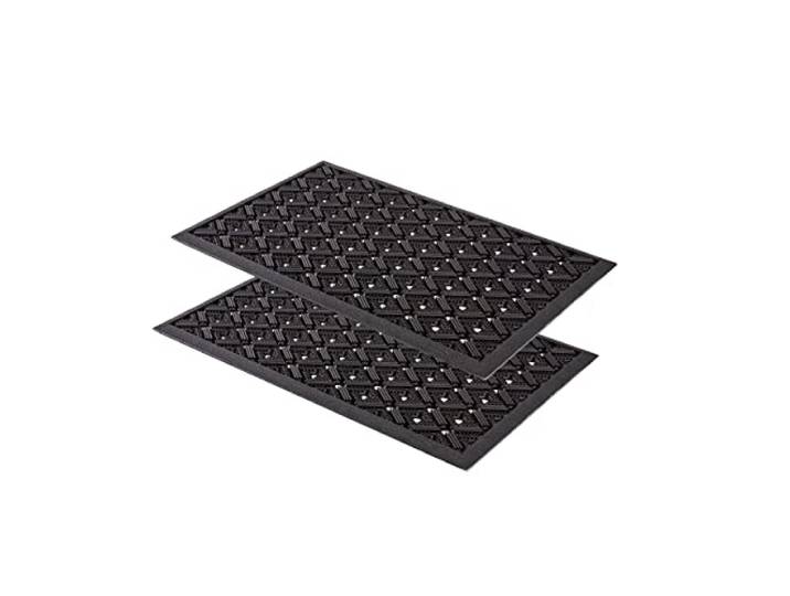Gummimatte Außenbereich - Robuste Türmatte Gummi - Löcher 2er Set 45x75 cm