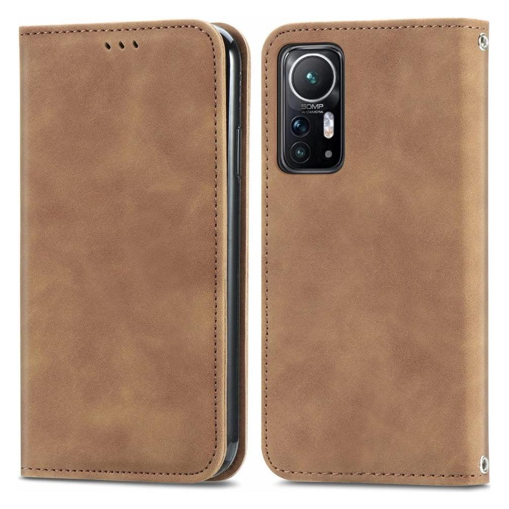 Cover-Discount Xiaomi 12/12X - Stand Flip Case Hülle braun (Xiaomi 12, Xiaomi 12X) (101914436C)