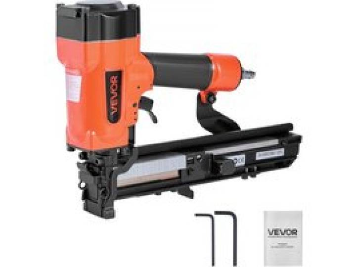 VEVOR Agrafeuse Pneumatique, Calibre 16, Compatible avec Agrafes Non Incluses Couronne Large 26,4 mm de Longueur 16-38 mm, 4,8-8,3 bar, 2 Modes, pour Travail Bois, Tapisserie, Clôtures, Sous-planchers