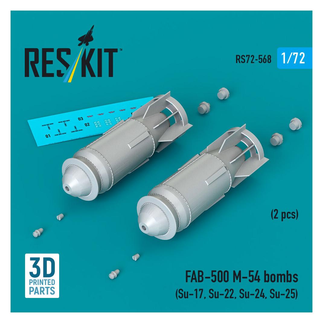 ResKit FAB-500 M-54 bombs (2 pcs) (Su-17, Su-22, Su-24, Su-25) (3D Printed) (RS72-0568)