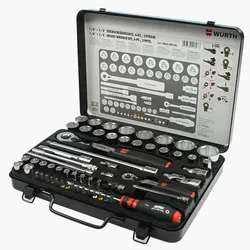 Würth Steckschlüsselsatz Zebra Knarrenkasten 59 tlg. 1/4 + 1/2 Zoll 096509059