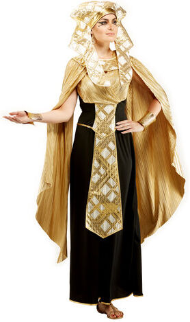 Pharaonin-Kleid für Damen, schwarz/gold
