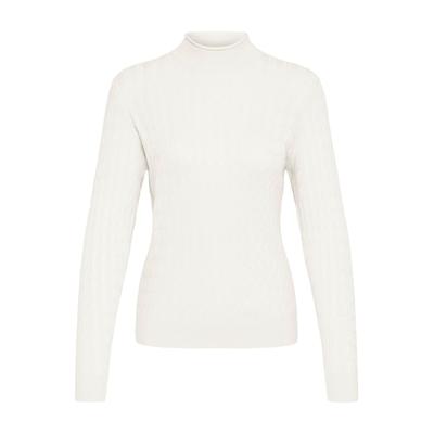 Rollkragenpullover OXMO "Rollkragenpullover OXSally", Damen, Gr. XXL, weiß (cloud dancer), Obermaterial: 70% Viskose CV. 30% Nylon NY., Pullover Rollkragenpullover