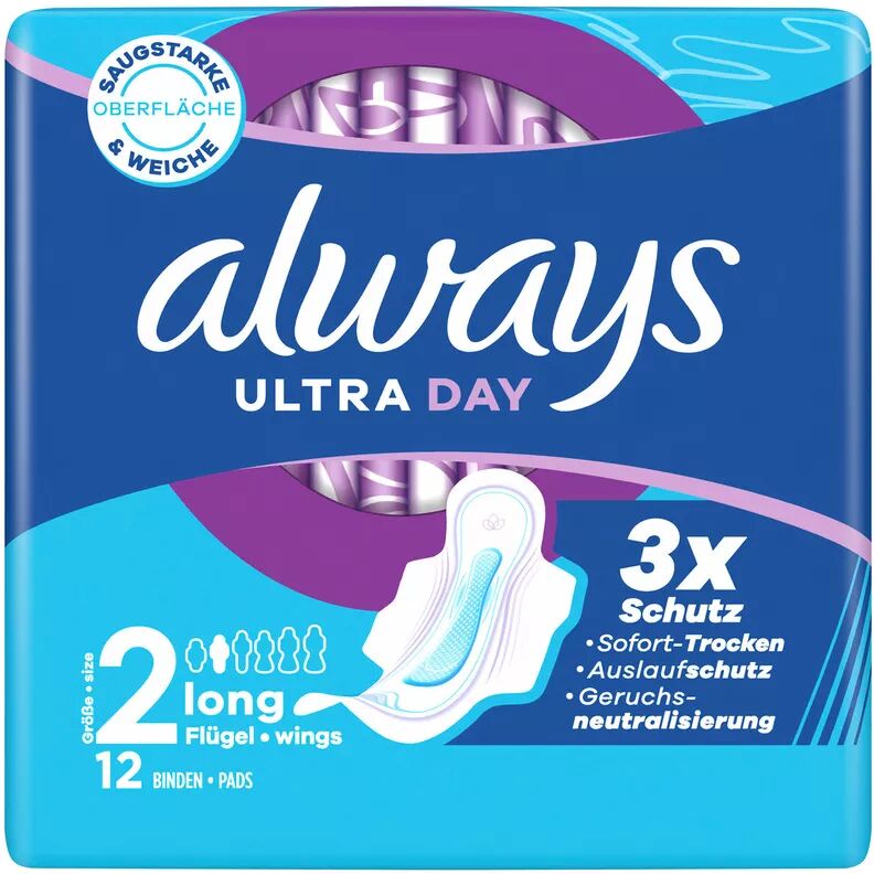 Always - Ultra Day Damenbinden Long (Grösse 2), 12 Stück