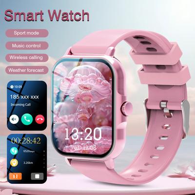 Inspire Daily Merch Fitness Tracker Smart Watch For Men And Women Wireless Calling Sports Smart Watch Screen pink