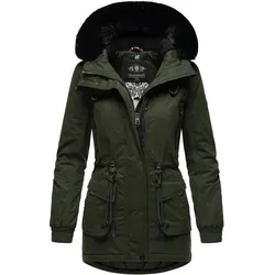 NAVAHOO Damen Sportlicher Wintermantel Baumwoll-Parka mit Kapuze Olessaa