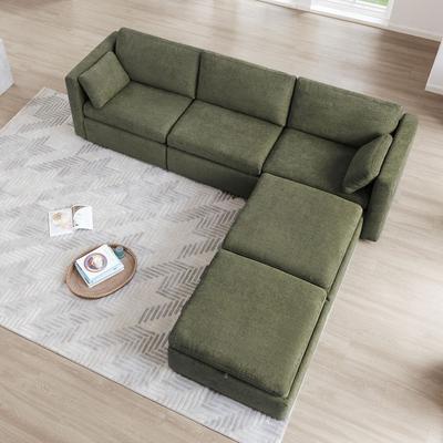 Spruce & Spring Celia Oversized Modular Sectional Fabric Sofa Set