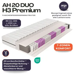 Arga Home AH20 Premium 7-Zonen Taschenfederkernmatratze 20 cm H3