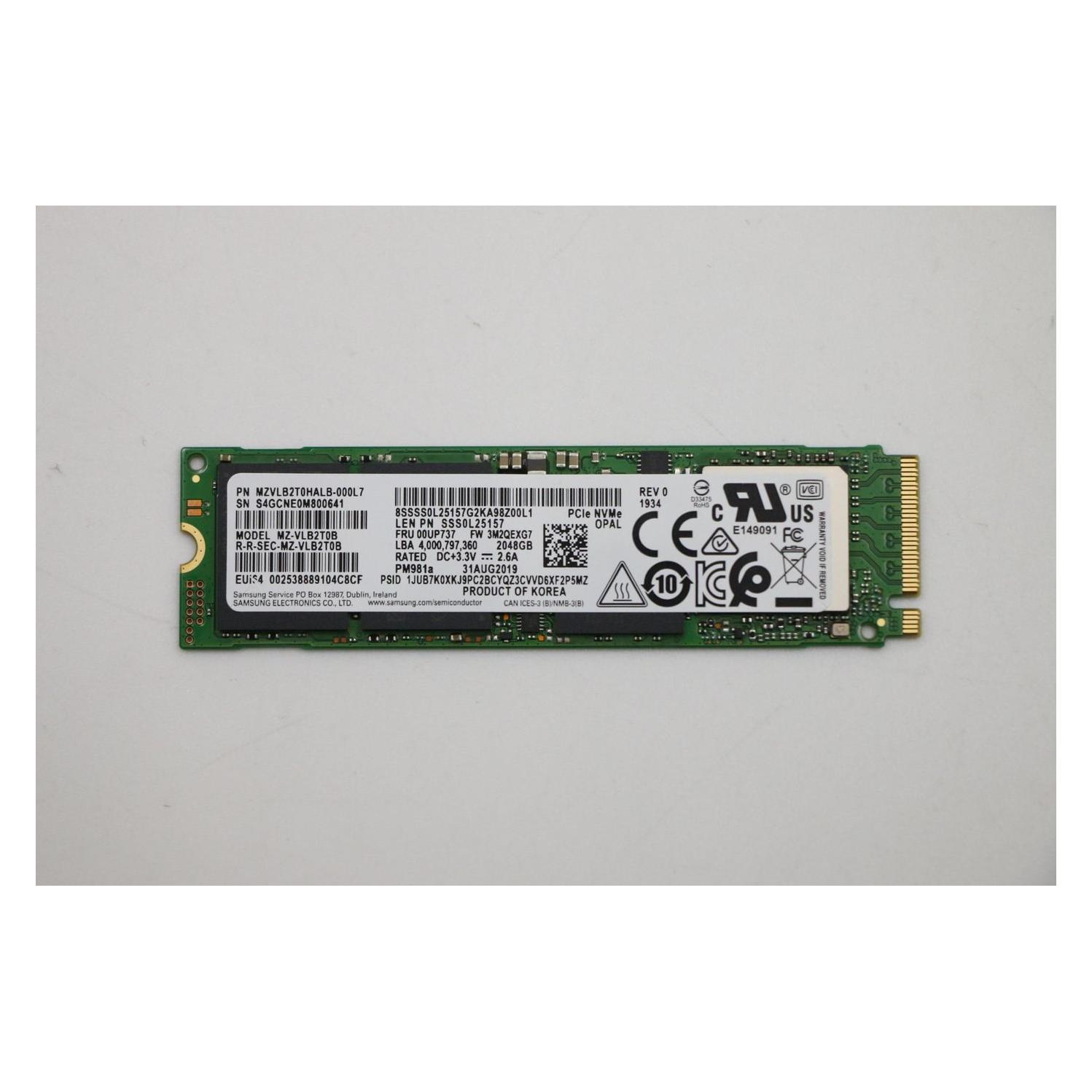 Lenovo SSD M.2 2280 PCIe NVMe 2TB (2000 GB, M.2 2280) (00UP737)