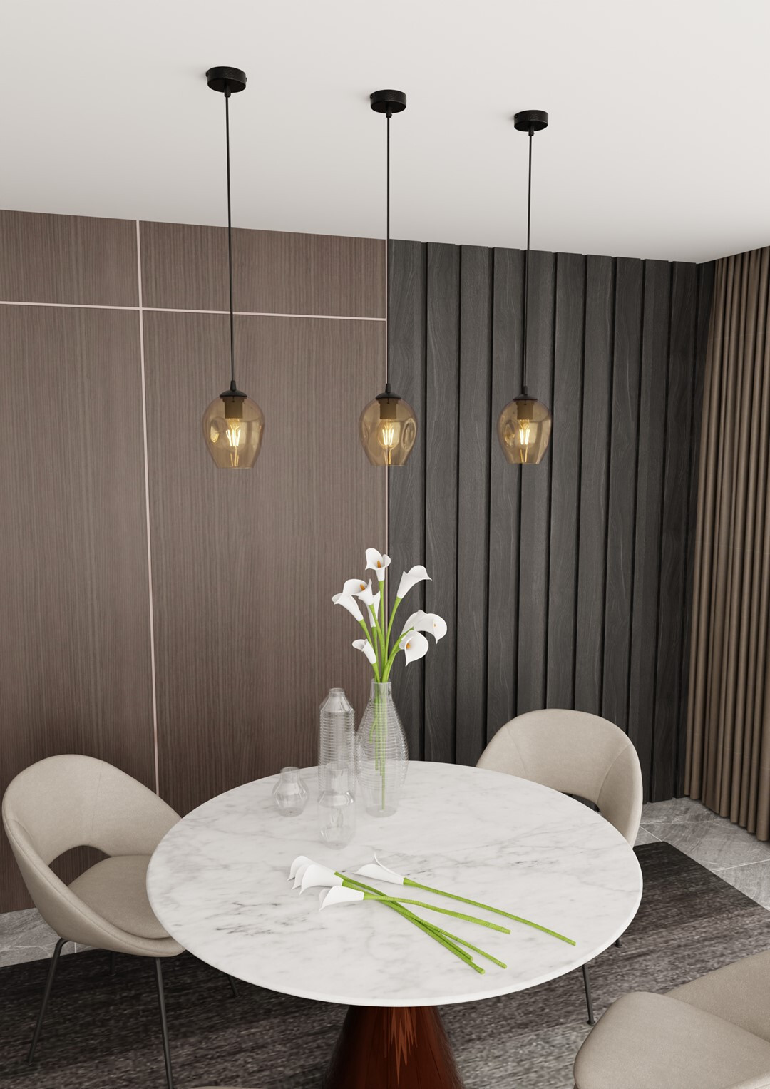 Emibig ISTAR Hanglamp, lichtbeige/houtkleurig, 1x E27, 40W
