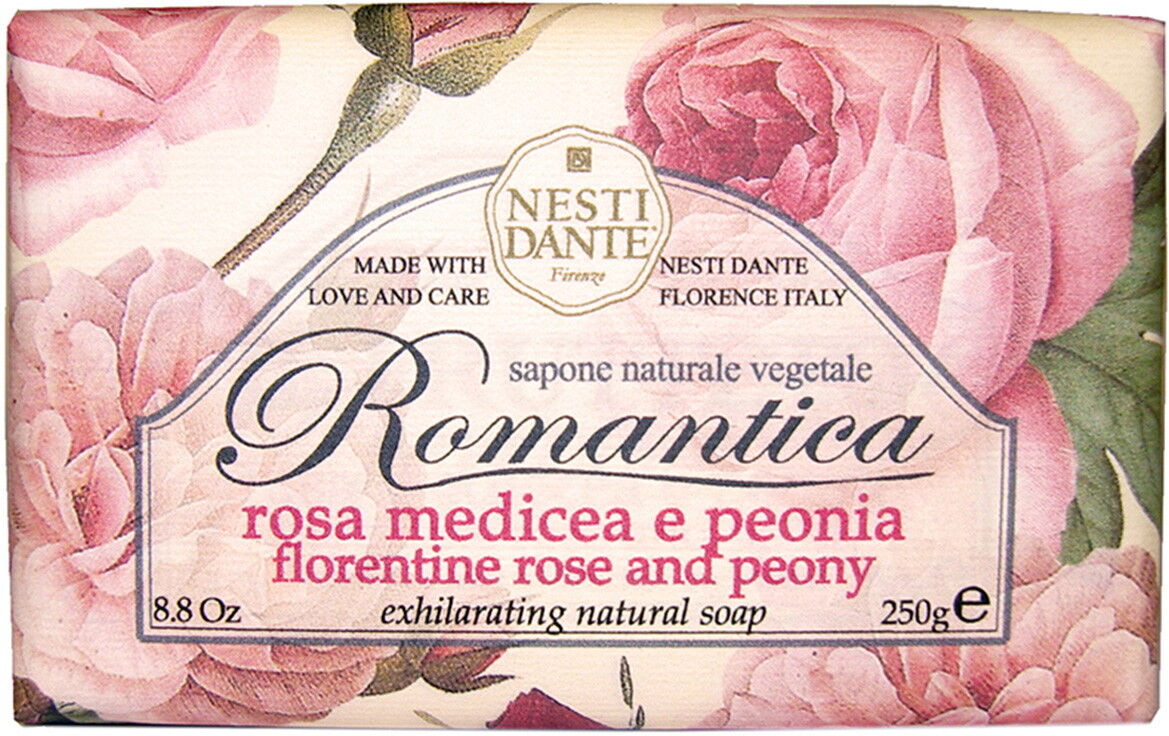 250g Nesti Dante Romantica Natural Soap Florentine Rose & Peony