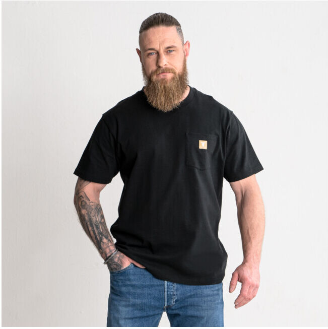 T-shirt STIER Heavy Pocket, Couleur Noir, Taille M, coton organique (906633)