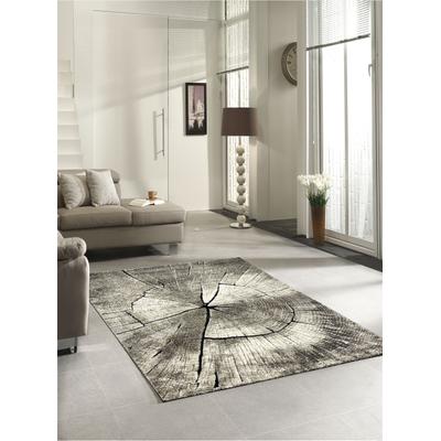 Teppich MERINOS "Ibiza 605" Gr. 3, braun, B:120cm H:13mm L:170cm, Kunstfaser, Teppiche, Teppich, Wohnzimmer, Baumstamm Motiv, Holz Optik