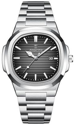 Youfap Market Original Quartz Watch For Men, Trend Men's Watches Classic Fashion, Square Dial Waterproof Luminous Date Wristwatch silver Black