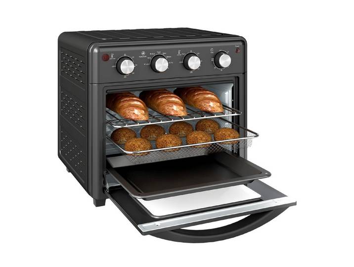 FELIXLEO Minibackofen Minibackofen Heißluftfritteuse, 7 Programme, Schwarz