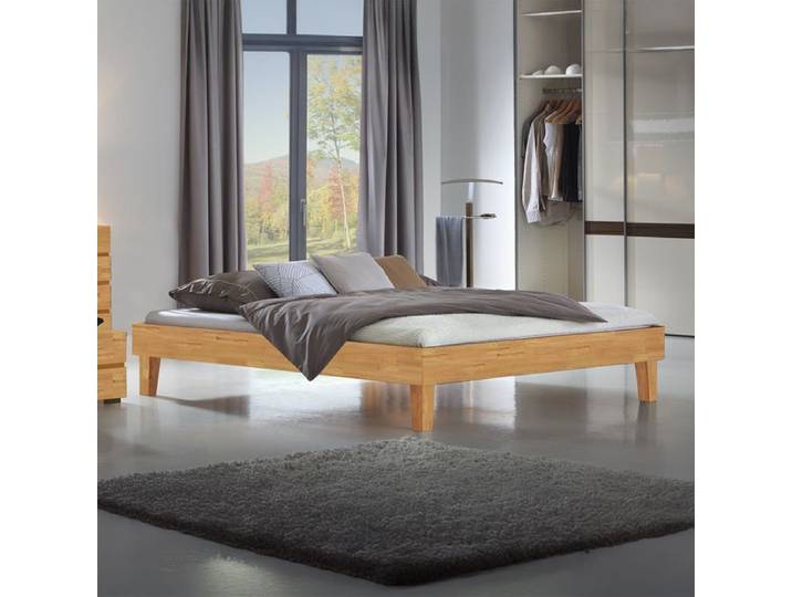 Bett Laredo Komfort Buche Massivholz ohne Kopfteil 140x200cm klassischer Stil