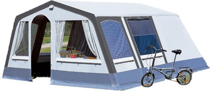 DWT Steilwandzelt Villa II Gr. 4, 400 x 490 cm (BxT) - Familienzelt für 4 Personen - geräumiges Steilwandzelt inkl. wasserdichter Bodenwanne
