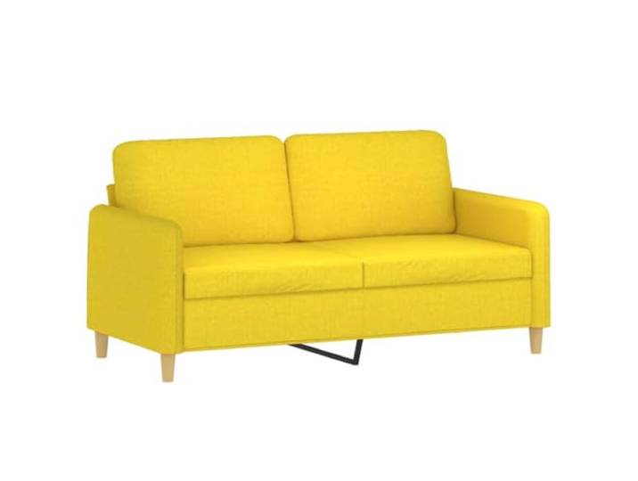 PUGYNBK 2-Sitzer-Sofa aus hellgelbem Stoff, 140 cm Robuste Metallstruktur, dicke Polsterung, Verwendung im Wohnzimmer, Unterstützung 110 kg, zeitgenössischer Stil