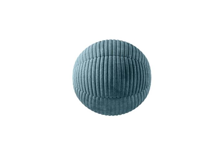 Rundes Zierkissen Globe ?28 aus Cord - Vintage Blau - Cord - Luxusbetten24