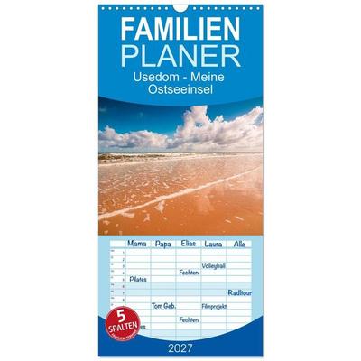 Familienplaner 2027 - Usedom - Meine Ostseeinsel mit 5 Spalten (Wandkalender, 21 x 45 cm) CALVENDO