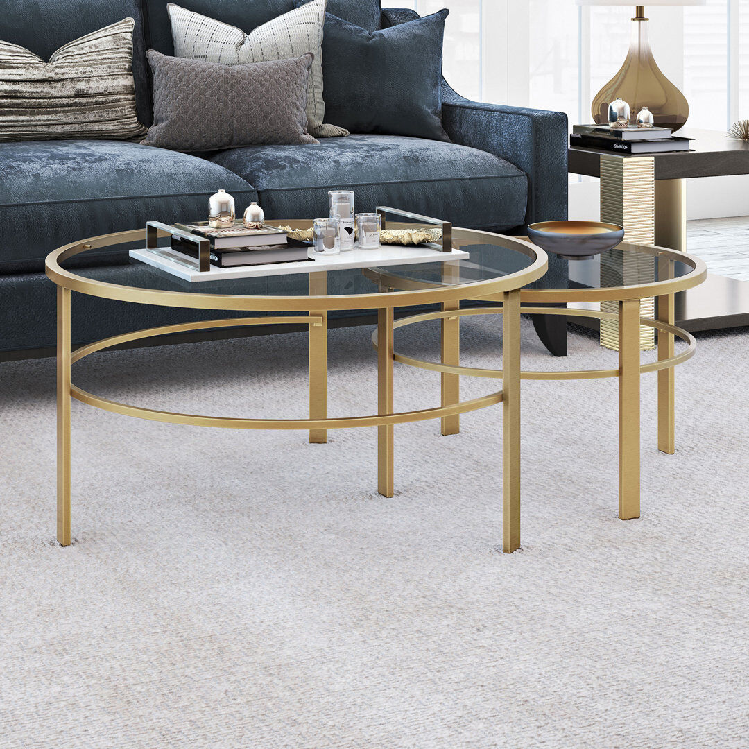 Blue Elephant Four Leg Coffee Table Gold 47cm H X 91.4cm W X 91.4cm D